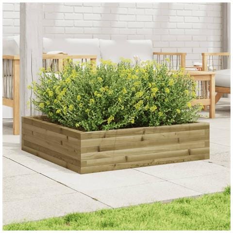Fioriera Da Giardino 90x90x23 Cm In Legno Di Pino Impregnato - Foto 3