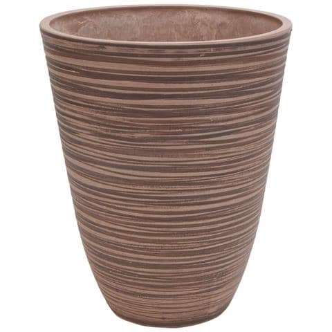 Vaso Da Giardino Tondo Grande In Fibra Sintetica Diametro 39x46 Cm Petunia - Burlywood - Foto 1