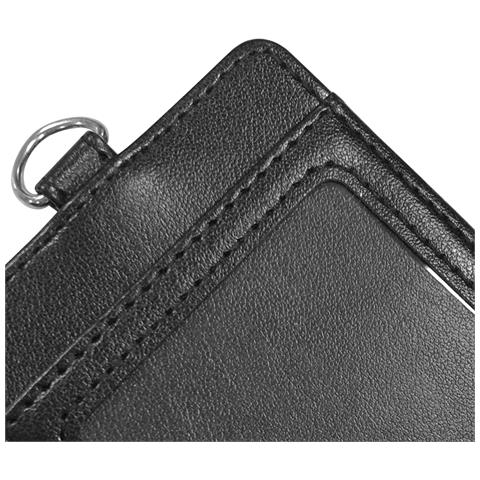 Porta Carte Verticale In Pelle Pu Black - Foto 5