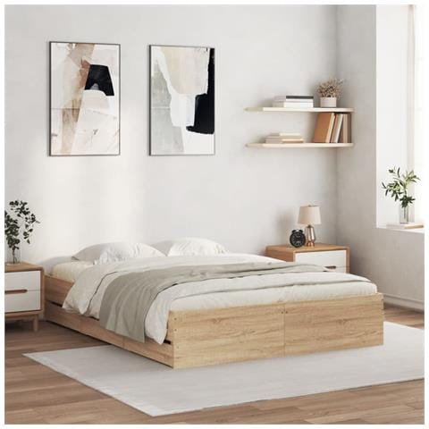 Giroletto Cassetti Rovere Sonoma 150x200 Cm Legno Multistrato - Foto 1