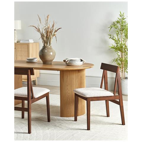 Set Di 2 Sedie Da Pranzo Isle Legno Di Caucciù Beige - Foto 1