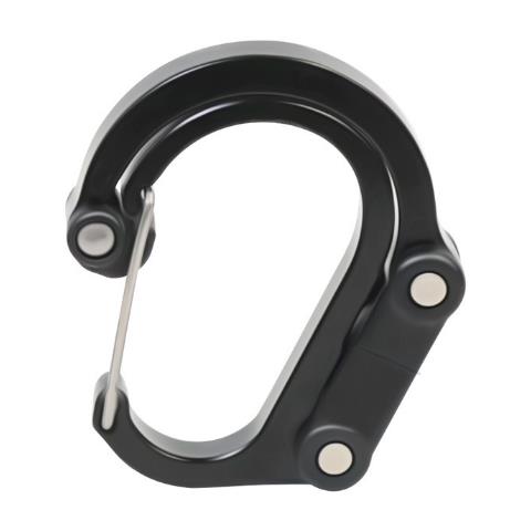 Moschettone In Lega Di Alluminio Con Anello A D Di Alta Qualità Black M - Foto 1