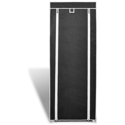 Scarpiera In Tessuto Richiudibile 57 X 29 X 162 Cm Nera - Foto 1