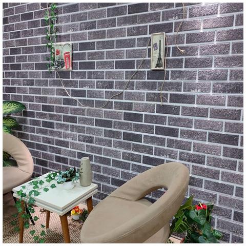 Lusso Casadino -  Pannelli Murali 3d Con Mattoni Nero E Grigio 10 Pz Eps - Foto 7