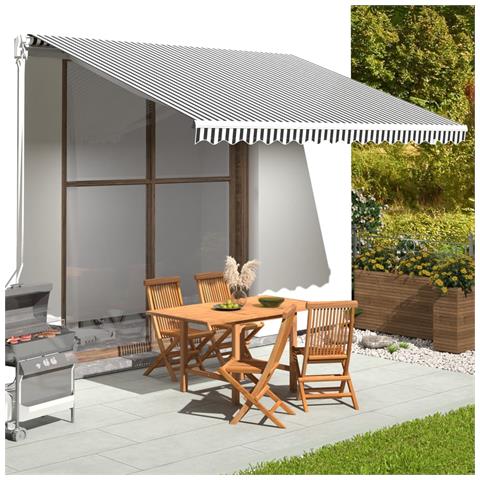 Lusso Casadino -  Tessuto Di Ricambio Per Tenda Da Sole Antracite E Bianco 4x3,5m - Foto 6