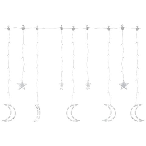 Lusso Casadino - Luci Fatate Stella E Luna Con Telecomando 138 Led Bianco Freddo - Foto 1