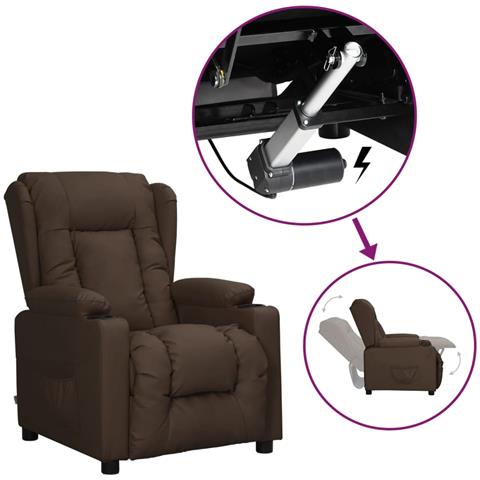 Lusso Casadino -  Poltrona Alzapersona Marrone In Similpelle - Foto 2