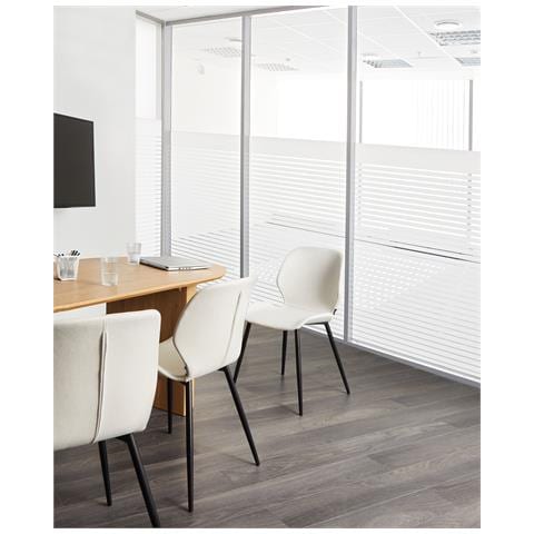 Set Di 2 Sedie Da Conferenza Holland Tessuto Beige Chiaro - Foto 1