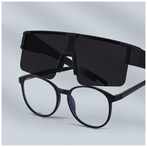 Occhiali Da Sole Polarizzati Clip-on - Montatura Nera Lucida - Foto 2