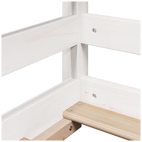 Letto a Soppalco con Tetto Bianco 80x200 cm in Legno di Pino - Foto 9
