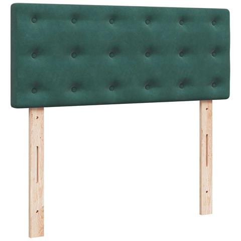 Pouf Letto con Materasso Verde Scuro 120x190 cm Velluto - Foto 9