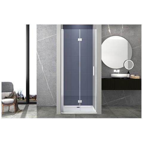 Box Doccia 110 Cm Apertura A Soffietto Nicchia H200 Cm Cristallo 6mm Profilo Cromato Liam - Foto 1