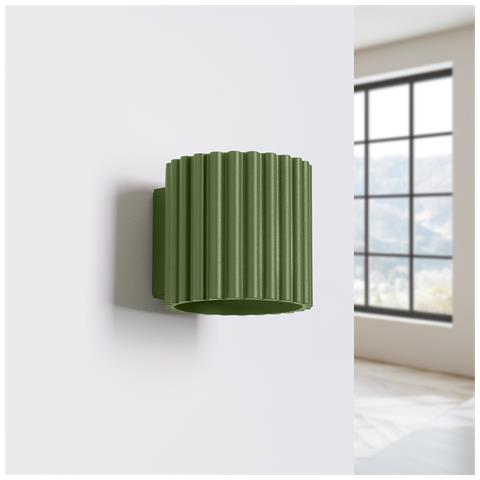 Lampada Da Parete Aura Verde Oliva G9 Sl. 1796 - Minimalist Lampada Da Parete Verde Oliva 10x10x12 Cm - Foto 2