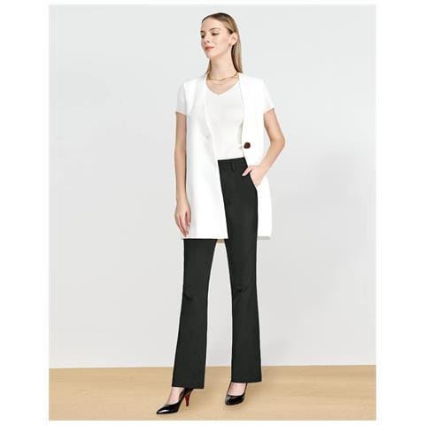 Pantaloni Da Donna A Zampa Eleganti Antracite Lunghezza 84 Cm M - Foto 6