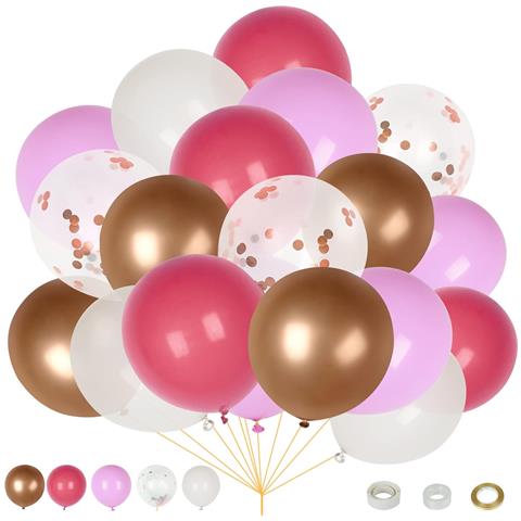 Set Di 60 Palloncini 30 Cm Decorazione Per Compleanni E Feste Rosa E Bianchi - Foto 1