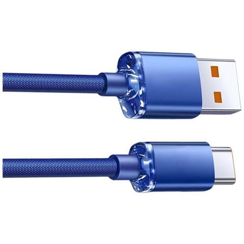 Doppio Cavo Usb Type-c A Ricarica Rapida 120w Con Spegnimento Automatico, 6a, 480mbps, Compatibile Con Huawei, Samsung, Apple, Garmin Blue 2 Metri - Foto 2