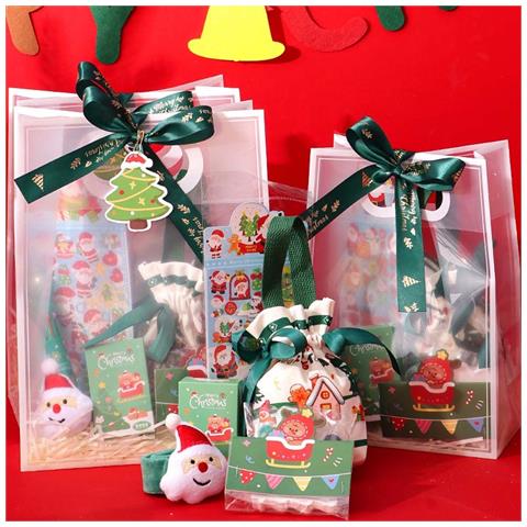 Grande Sacchetto Regalo Di Natale - Materiale Pp, Design Festivo Con Nastro, Biglietto E Raffia - Foto 5
