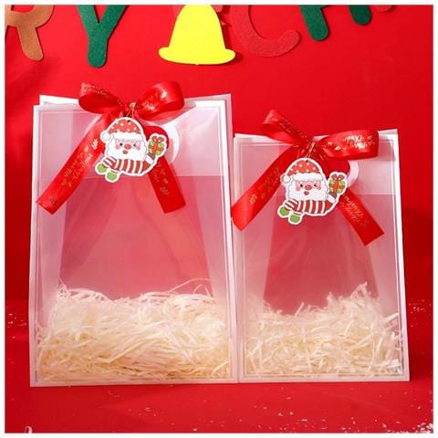 Grande Sacchetto Regalo Di Natale - Materiale Pp, Design Festivo Con Nastro, Biglietto E Raffia - Foto 1