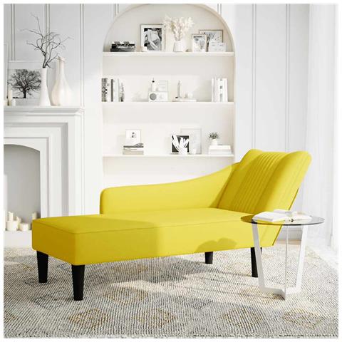 Sdraio con Bracciolo Destro in Velluto Giallo - Foto 2