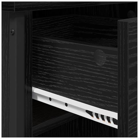 Armadio da Notte Rovere nero 40 x 42 x 50 cm Legno multistrato - Foto 9