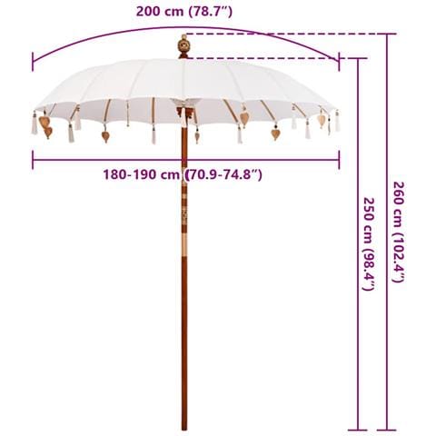 Parasol Balinese Crema (180-190) x 260 cm - Foto 8