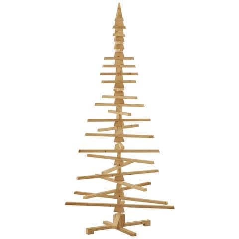 Albero di Natale in legno Marrone 210 cm Legno di pino massello - Foto 9