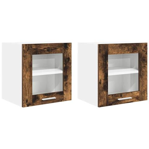 Armadio pensile Riga 2 pcs Rovere fumé 40 x 31 x 40 cm - Foto 1