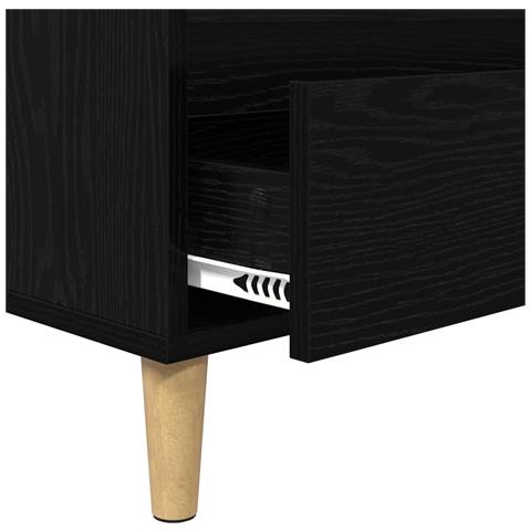 Mobile TV Rovere Nero 100 x 34,5 x 44,5 cm Legno multistrato - Foto 9