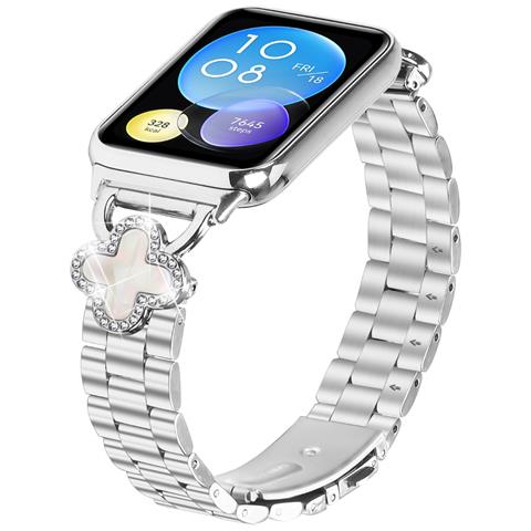 Elegante Cinturino In Acciaio Inossidabile Color Argento Con Quadrifoglio Compatibile Con Xiaomi Mi Band 8 Pro /redmi Watch - Foto 2