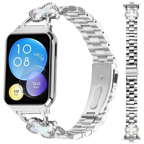 Elegante Cinturino In Acciaio Inossidabile Color Argento Con Quadrifoglio Compatibile Con Xiaomi Mi Band 8 Pro /redmi Watch - Foto 1