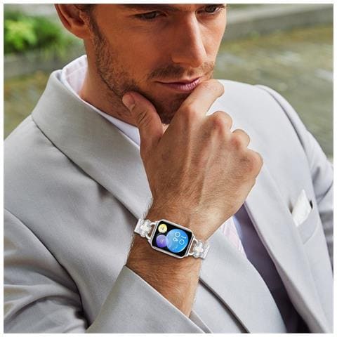 Elegante Cinturino In Acciaio Inossidabile Color Argento Con Quadrifoglio Compatibile Con Xiaomi Mi Band 8 Pro /redmi Watch - Foto 6