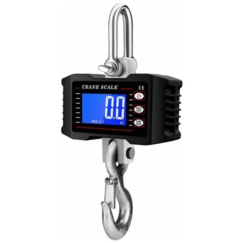 Bilancia A Gru Digitale 2000kg - Bilancia Sospesa Per Impieghi Gravosi Con Display Lcd, Alimentata A Batteria Black - Foto 1