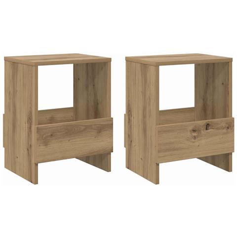 Scaffale per riviste 2 pcs Rovere artigianale 35 x 30 x 45 cm - Foto 1