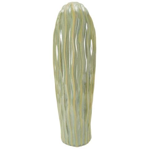 Vaso Venice Medio In Ceramica Verde Con Trama Ondulata - Foto 2