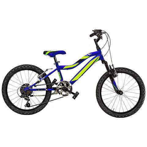 Bici Misura 20 Bambino Mountain Bike Bicicletta Mtb Bimbo Vortex 6v Vx20sf Con Cambio E Forcella Ammortizzata - 28 Blu Verde Fluo Nero - Foto 1