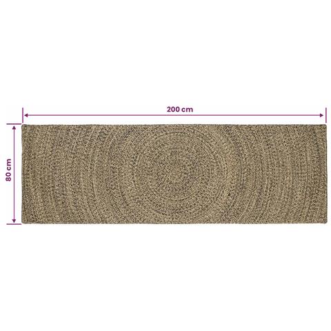 Tappeti per area Naturale e Nero 80 x 200 cm Juta - Foto 8