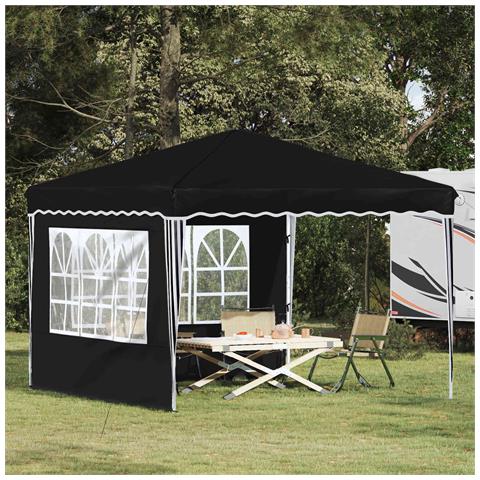 Tenda per feste a pop-up 288 x 288 x 245 cm Nero Tessuto Oxford - Foto 2