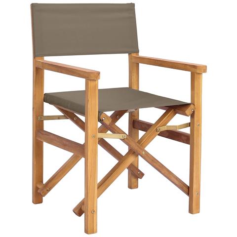 Sedia da regista Marrone e Tortora Legno di teak solido - Foto 1