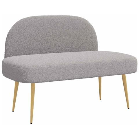 Panchina imbottita con schienale Grigio chiaro 110 x 60 x 76 cm - Foto 1