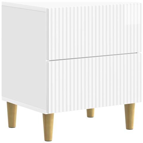 Armadio da Notte con cassetto Bianco Lucido 43 x 34,5 x 48 cm - Foto 1