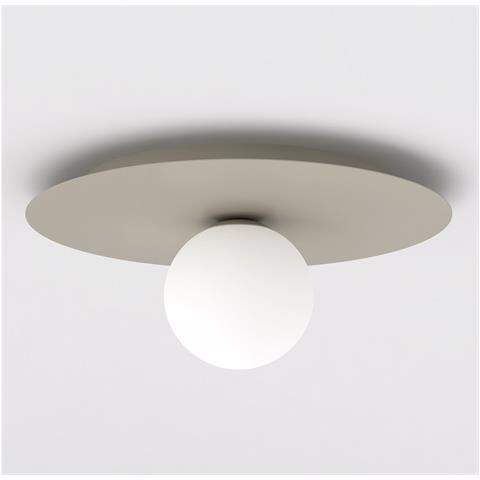 Lampada Da Soffitto Solar In Acciaio Moka E Vetro Opalino - Foto 1