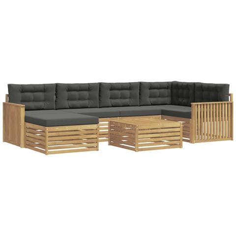 Set di divani da esterno con cuscino 7 pcs Bianco e Antracite - Foto 1