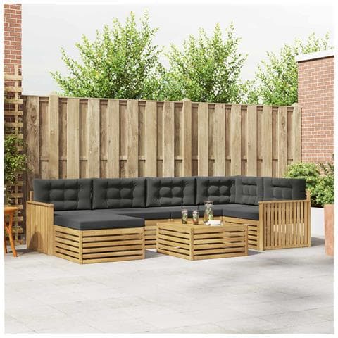 Set di divani da esterno con cuscino 7 pcs Bianco e Antracite - Foto 2