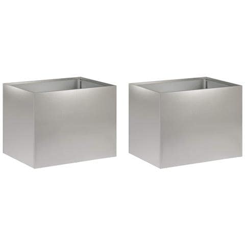 Vaso da giardino 2 pz Argento 40 x 30 x 30 cm Acciaio Inox - Foto 1