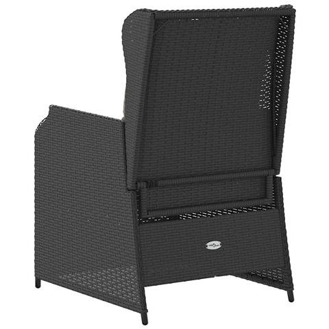 Panchina da giardino 2 pz Nero polyrattan - Foto 2