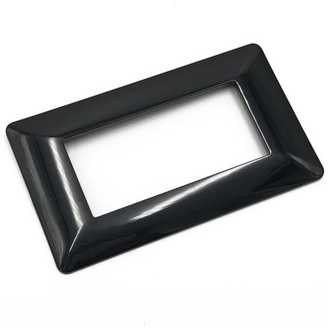 20 Placche Muro 4 Posti Moduli Nero Lucido Compatibile Tipo Bticino Matix - Foto 1