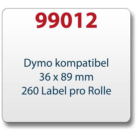 1x Etichetta Compatibile Con Dymo 99012 36 X 89 Mm 260 Etichette Per Bobina / Seiko Slp-2rle 36 X 89 Mm 260 Per Rotolo Di Etichette (1x) - Foto 1