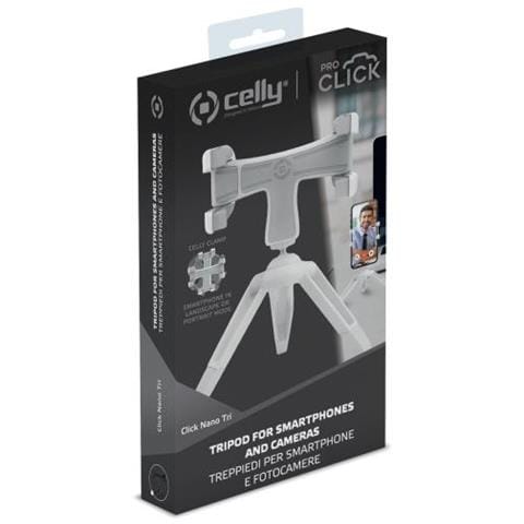 ClickNanoTri Mini Treppiede per Smartphone / Action Cam Colore Bianco - Foto 6