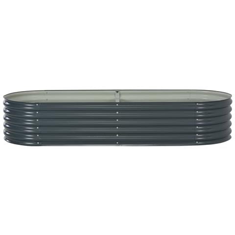 Fioriera Per Giardino 240x80x44 Cm In Acciaio Zincato Grigio - Foto 2