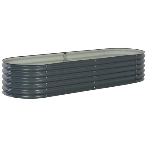 Fioriera Per Giardino 240x80x44 Cm In Acciaio Zincato Grigio - Foto 1